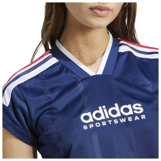 Adidas Γυναικεία κοντομάνικη μπλούζα Tiro 3-Stripes Crop Jersey